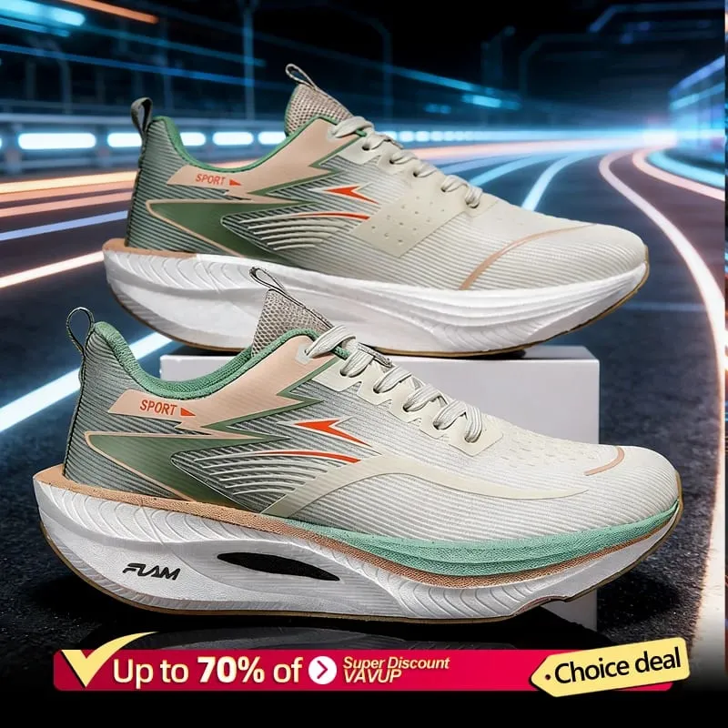 Men Sports Speciality Running Shoes Carbon Board Marathon Breathable Lightweight Women's Comfortable Athletic Nonskid Sneakers