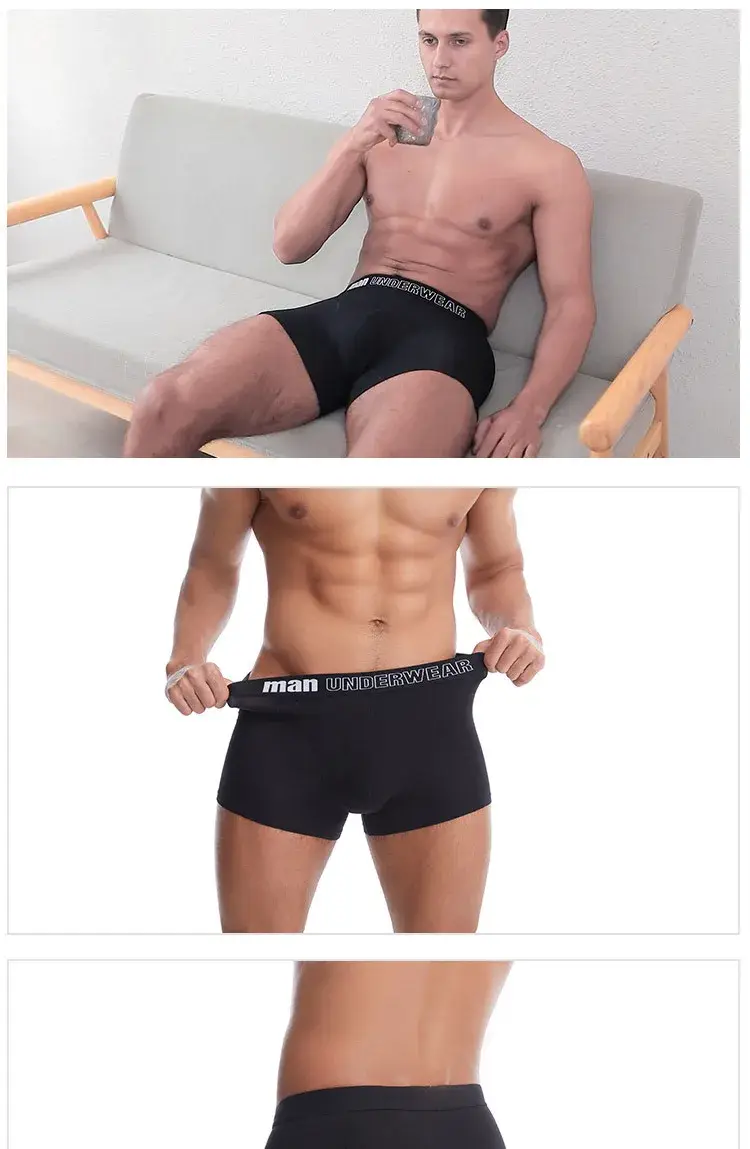 Plus Size 5xl 6xl 7xl Bamboo Underwear Mens Boxers Sexy Panties Summer Bamboo Fiber Boxer Briefs Mid Rise Underpants Cuecas