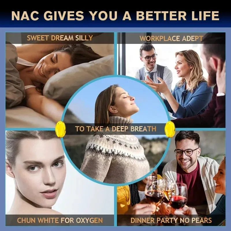 Pure NAC Capsules with Vitamin B12 Support Skin Hydration Antioxidant Immune Cellular Health Detoxification Men & Women