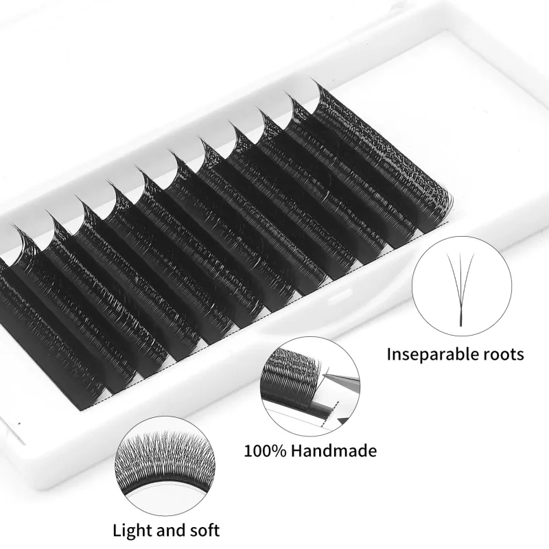 Narrow 2D Y 3D 4D 5D Eyelash Extension V-Shaped Volume Fans W Shape Eyelashes BASF Natural Dense Faux Mink Lashes