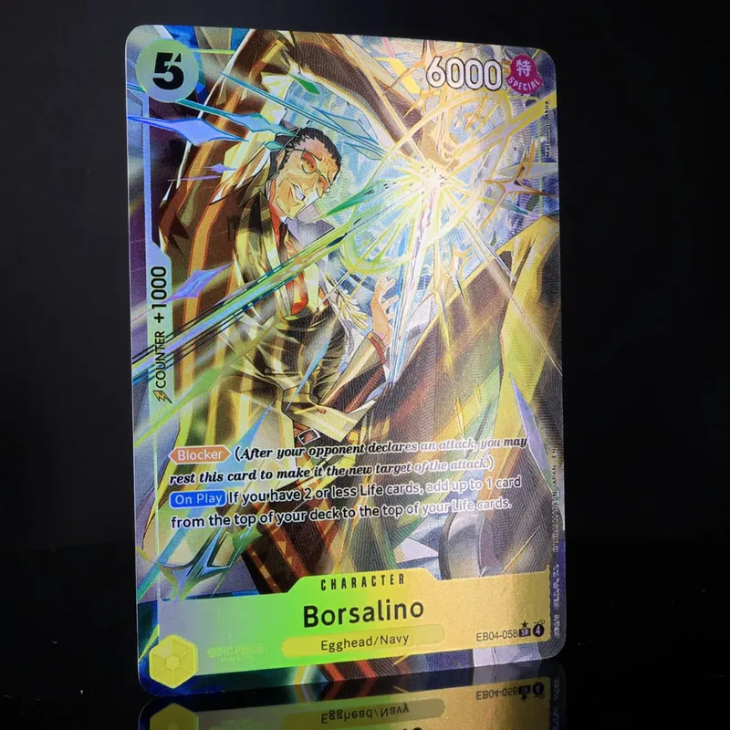 One Piece TCG OPCG English EB04-058-Borsalino SR Play Set 5 Cost Yellow Borsalino Textured Foil Card Anime Collectible Cards