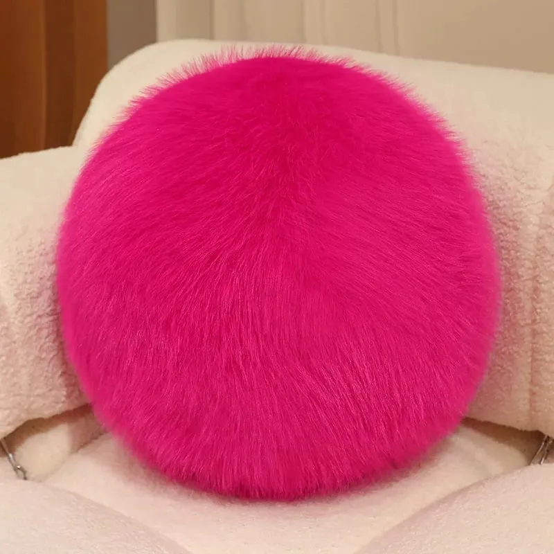 30cm Long Plush Fluffy Round Plush Pillow Cartoon Ball Pillow Accompany Stuffed Pillow Car Home Sofa Decor Plush Cushion