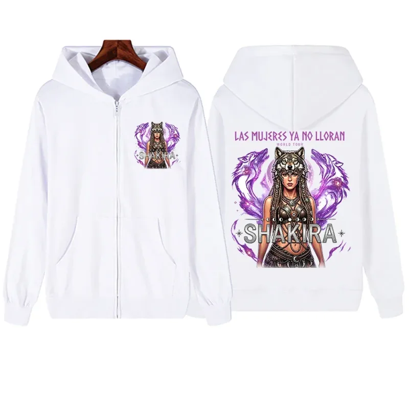 2026 Shakira Las Mujeres Ya No Lloran World Tour Zipper Hoodie Man Woman Harajuku Long Sleeve Streetwear Sweatshirts