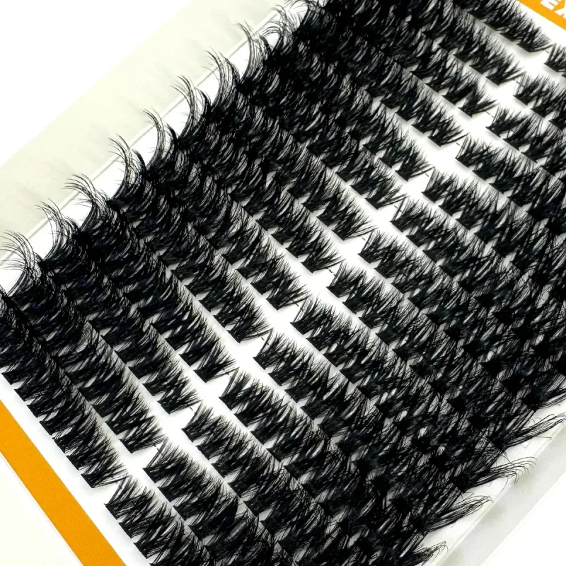 Left/Right Individual Lashes Cat Eye Lash Extension 80D Fluffy Lash Clusters Thick Volume Eyelash Clusters Extensions