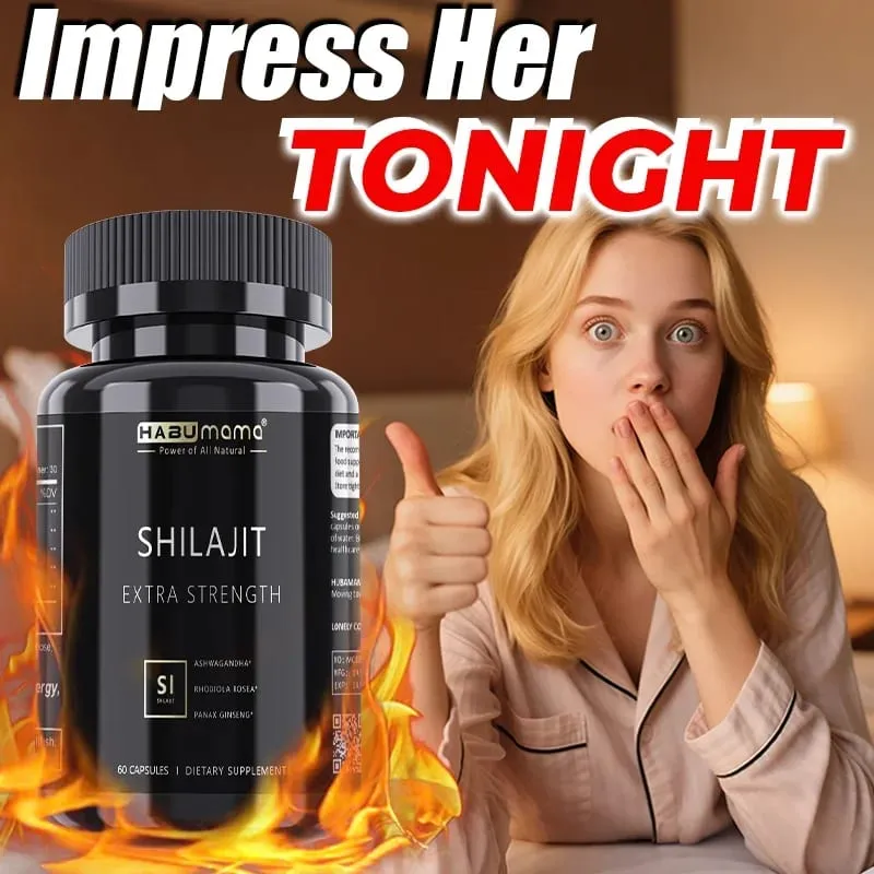 Organický Shilajit pro muže | 60 kapslí | Natural Energy + Stamina Booster | Himalájská minerální síla | Klinicky studovaný vzorec