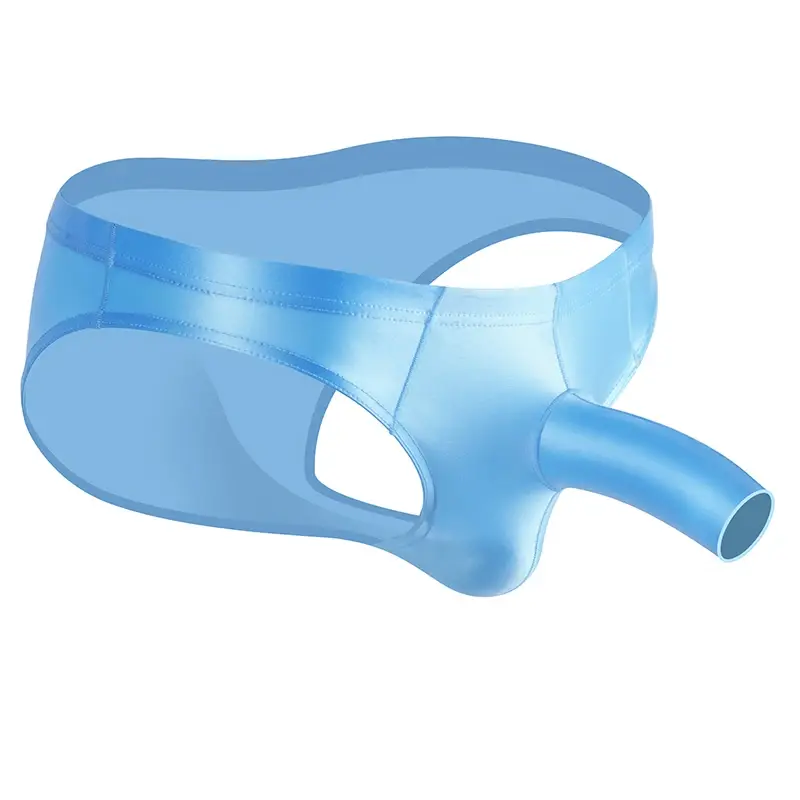 High Elastic Bikini Briefs gay Men's glossy underwear open Pouch Panties Men Smooth gay underwear