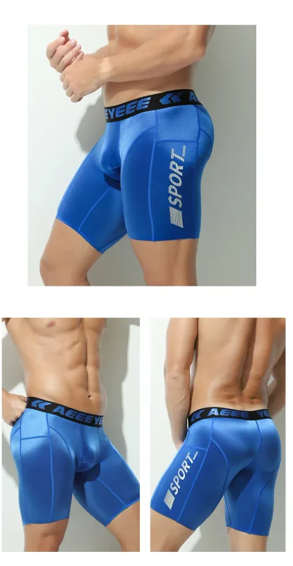 Men's Shorts Compression Running Shorts Quick Dry High Elastic Muscle Fitness Basketball Bottoms Five-Quarter Length Inner Pants