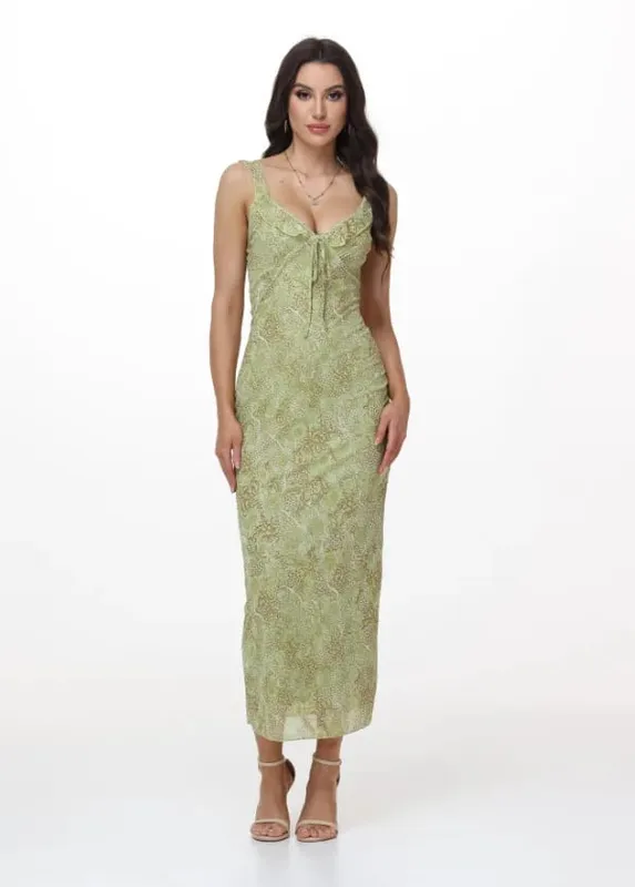 FL New Summer Flower Printed Women's Sexy Low-cut Dress Sleeveless Backless Slim Sling Dresses 2025 Beach Vacation Lady Vestidos