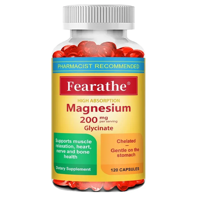 200 Mg Magnesium Glycinate Capsules To Improve Sleep Quality Support Joint and Bone Marrow Health and Boost The Immune System
