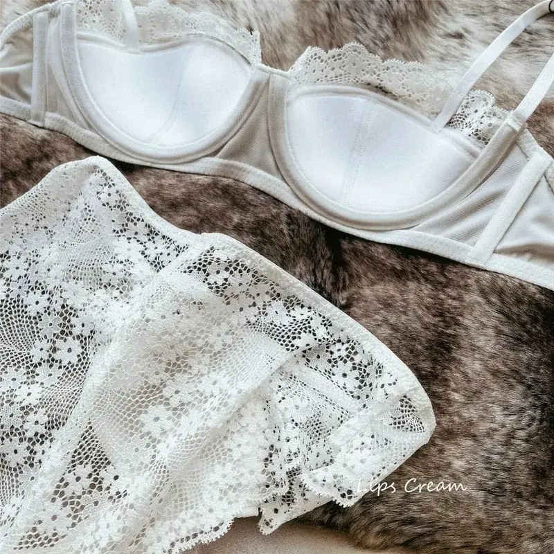 Damski biustonosz pół zabudowany koronkowy komplet cienkie fiszbiny seksowny biustonosz Minimizer Anti-Sag wsparcie boczne ukryj pod pachami gruby komplet bielizny damskiej 2-38