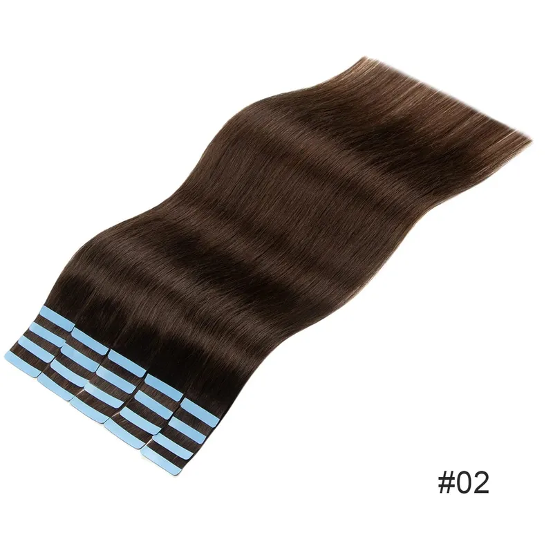 Tape In Hair Extensions Human Hair Skin Weft Remy Natural Tape in Extensions 40-50G/Pack Full 12-24 inch Tape-Ins
