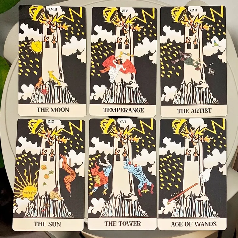 12*7cm Tower Takeover Tarot Deck in Rigid Box Unique 79-Card Tarot Set for Transformation & Liberation Double-embossed