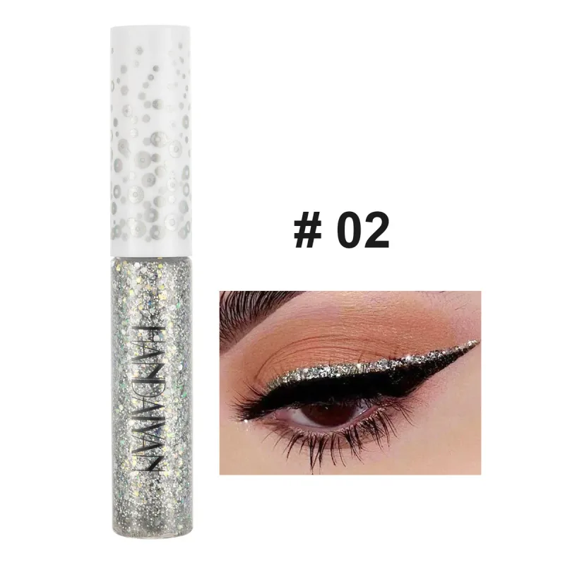 12 Renk Parlak Göz Gömlekleri Pigment Gümüş Gül Altın Renk Glitter Likit Eyeliner Metalik Renkli Makyaj Kadınlar Için