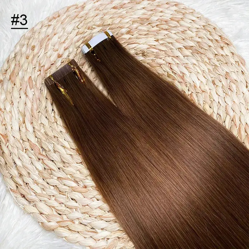 Blonde Seamless Tape in Hair Extensions Human Hair Skin Weft PU Tape on 20 PCS 18'-30' Length Easy Installation Hair Extensions
