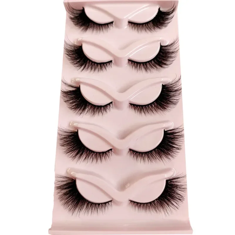 New Cat Eye Lashes 5/7/10 pairs 3D Faux Mink Eyelashes Winged Fluffy Fake Lashes Soft Natural long Full Strip Lash Make