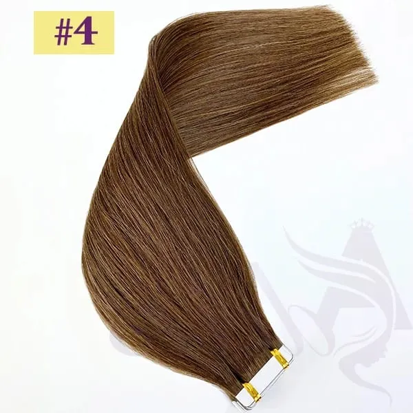 Fita reta de alta qualidade em extensões de cabelo humano 100% extensão de cabelo natural real cabelo remy marrom loiro invisível