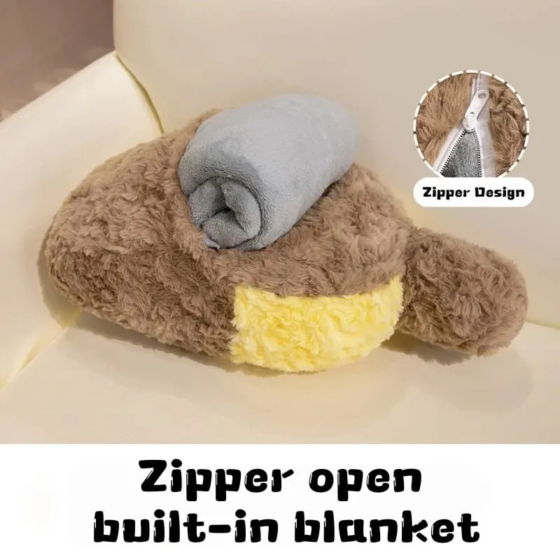 Kawaii Animal Plush Pillow Blanket 2 In 1 Soft Fluffy Animal Stuffed Doll Cushion Nap Pillow Blanket Home Sofa Bed Decor Gift