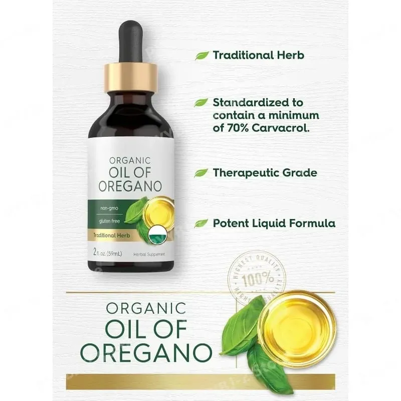 Økologisk olie af oregano flydende dråber Vegansk urtetilskud Sundhed Ikke-GMO Glutenfri daglig ernæringsstøtte 60 ml pr. flaske