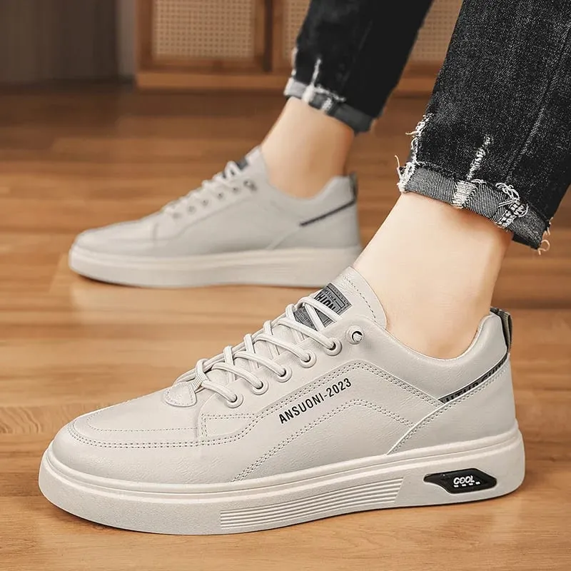 White Shoes Outdoors Leisure Sneakers Breathable Walking Shoes Flat Shoes Chaussure Homme Men's Casual Skateboarding Shoes