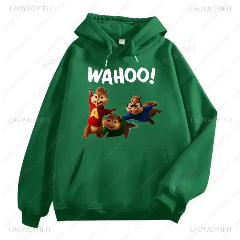 Felpe con cappuccio Anime Alvin and The Chipmunks Felpa con stampa di lettere Eco Friendly A Casual Streetwear Pullover unisex promo