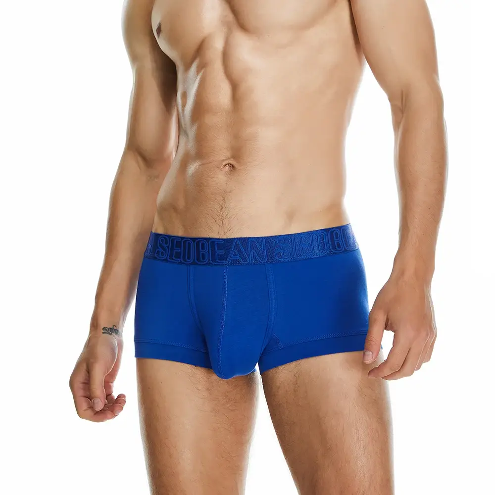 Men's Ribbed Boxer Briefs with 3D Contoured Pouch Elastic Waistband Soft Stretch Fabric for Comfort Casual Underwear