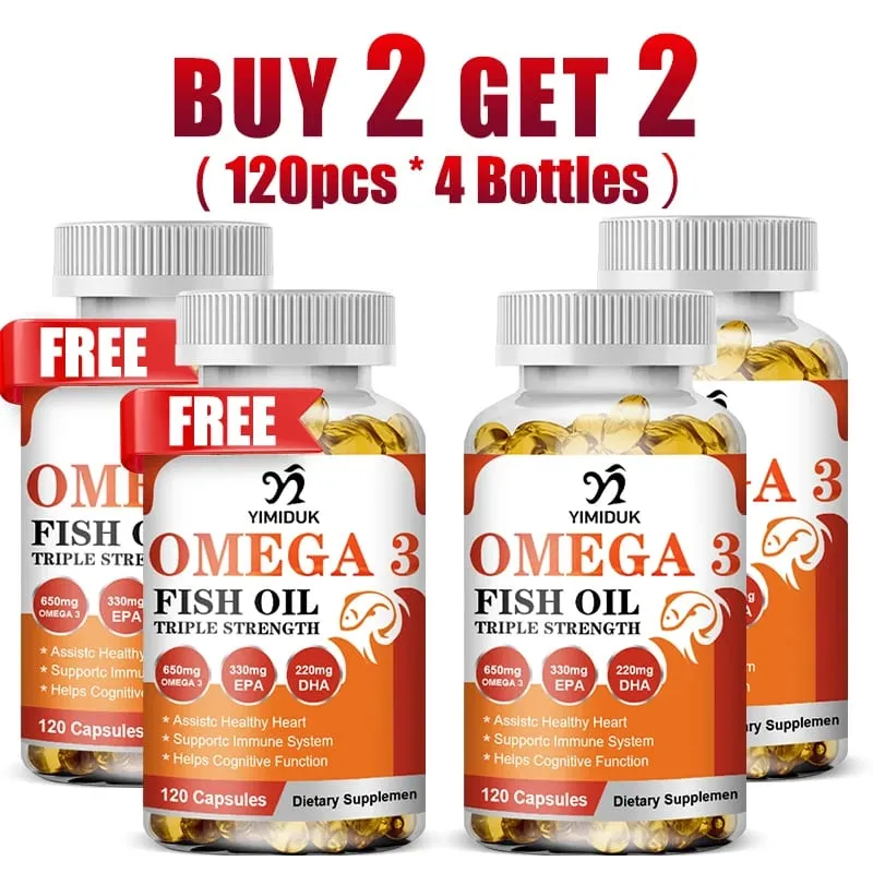 Vásároljon 1-et, kap 1-et ingyen! Ultra Strength Omega 3 halolaj-kiegészítő az immunitás hangulatának csontjaiért és a szív- és érrendszeri funkciókért GMP-tanúsítvánnyal rendelkezik