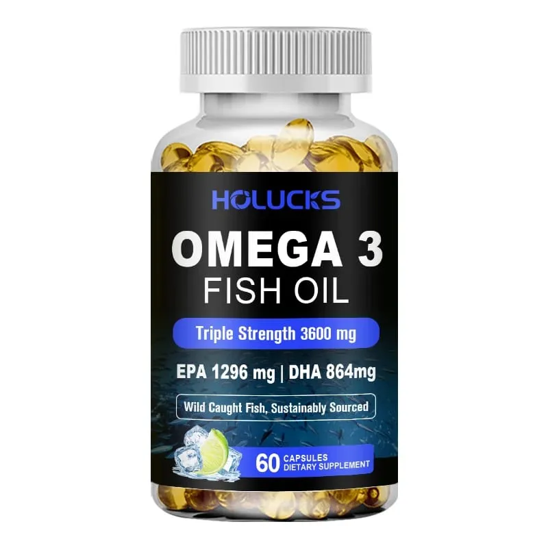 Omega-3 Fish Oil Capsules with EPA & DHA Supports Energy Skin Care Heart Joints Brain Nervous System Health & Antioxidant
