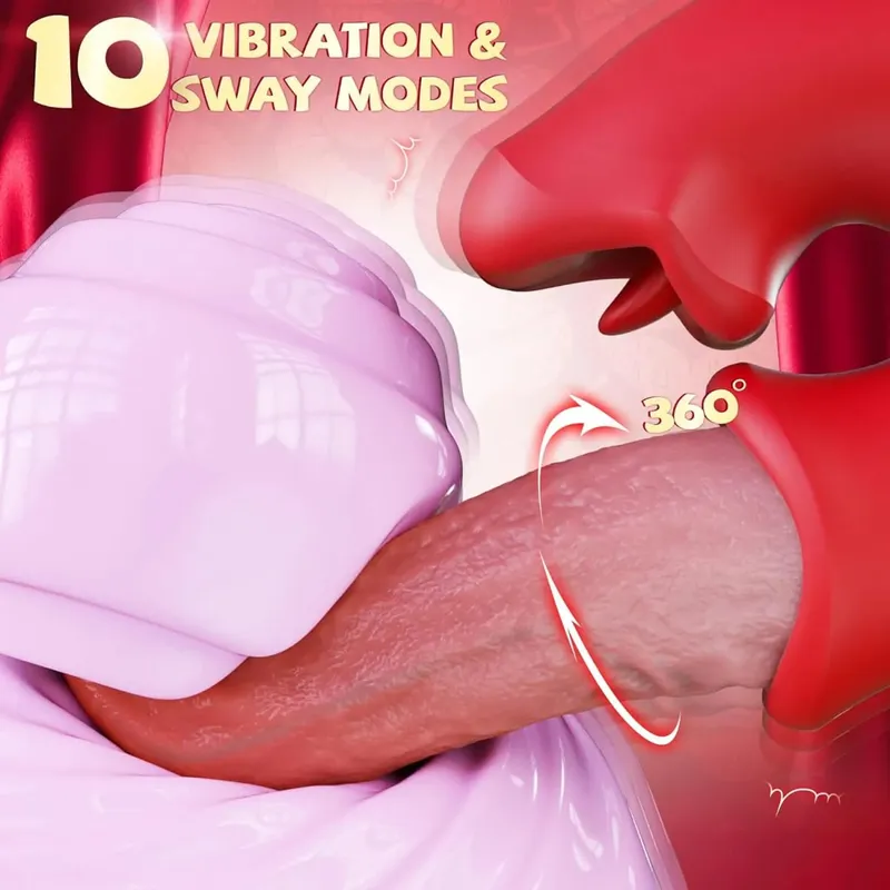 Swinging Realistic Tongue Adult Sex Toys Vibrator for Women Couple Rose Dildo G Spot Female Vibrating Toy Mouth Clit Stimulator
