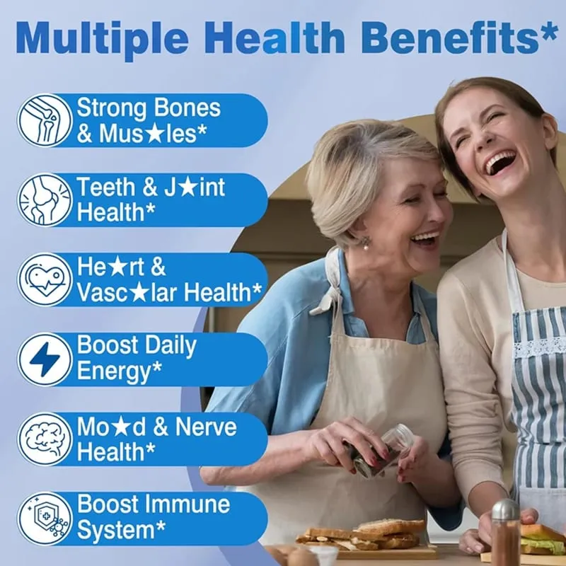 Calcium Supplements with Vitamin D3 K2 Support Bone Muscle TeethHealth Replenish Joints Calcium Absorption