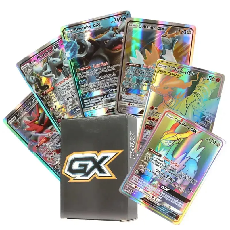 60-100st engelska Pokémonkort Holographic EX Vstar Vmax GX Letter Rainbow Arceus Shiny Charizard Mewtwo Evolution kombination