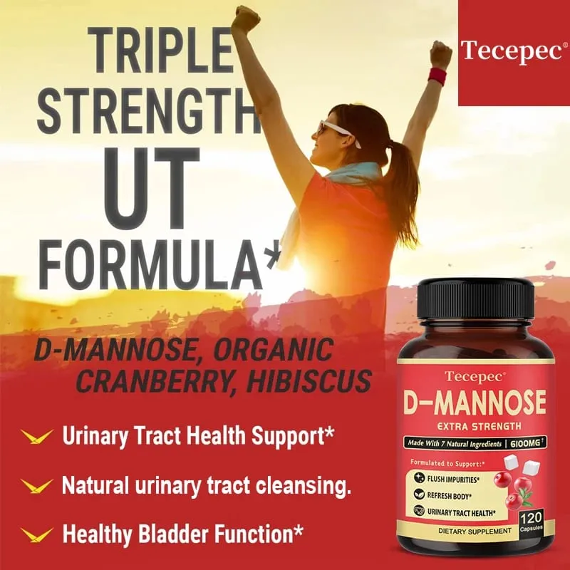 D-Mannose Urinary Tract Health Formula Contains Organic Cranberry and Dandelion To Support Bladder Health and Detoxification