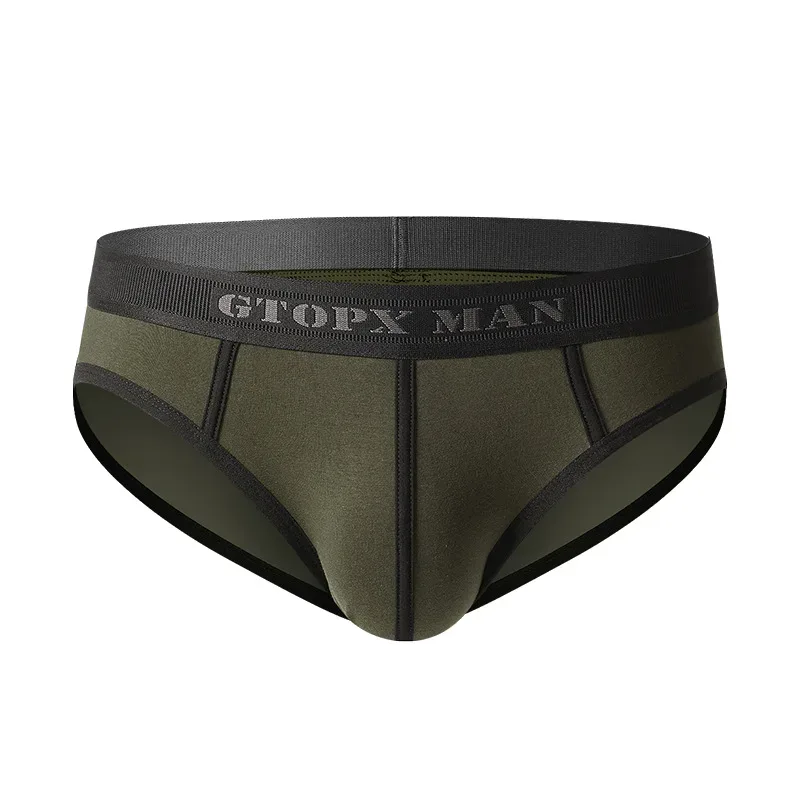Sexy Men Underwear U Convex Pouch Single-layer Cotton Briefs para sa Mga Lalaki