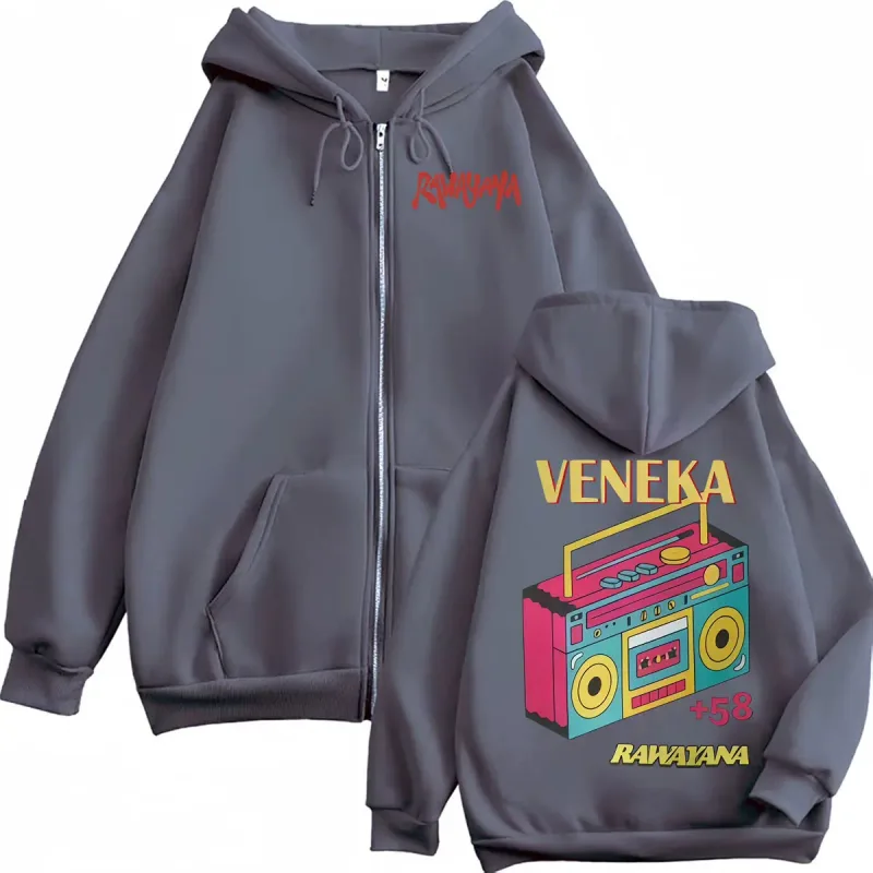 Band Rawayana Veneka Album Zip Up Hoodies Men Women Hip Hop Pop Music Jacket Sweatshirt Fleece Long Sleeve Zipper Pullovers Coat