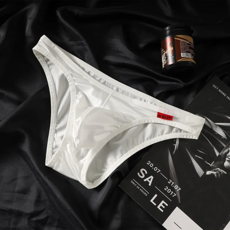 Men's Sexy Briefs Ultra-thin Breathable Soft Underwear Low Waist U Convex Cuecas Panties