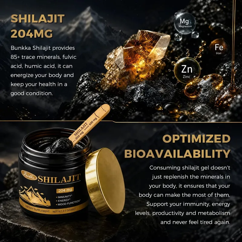 Shilajit Resin Original Pure 100% Himalaya Beauty Health Supplement Non-GMO Brain Memory Cognitive Energy Level Hormonal Balance