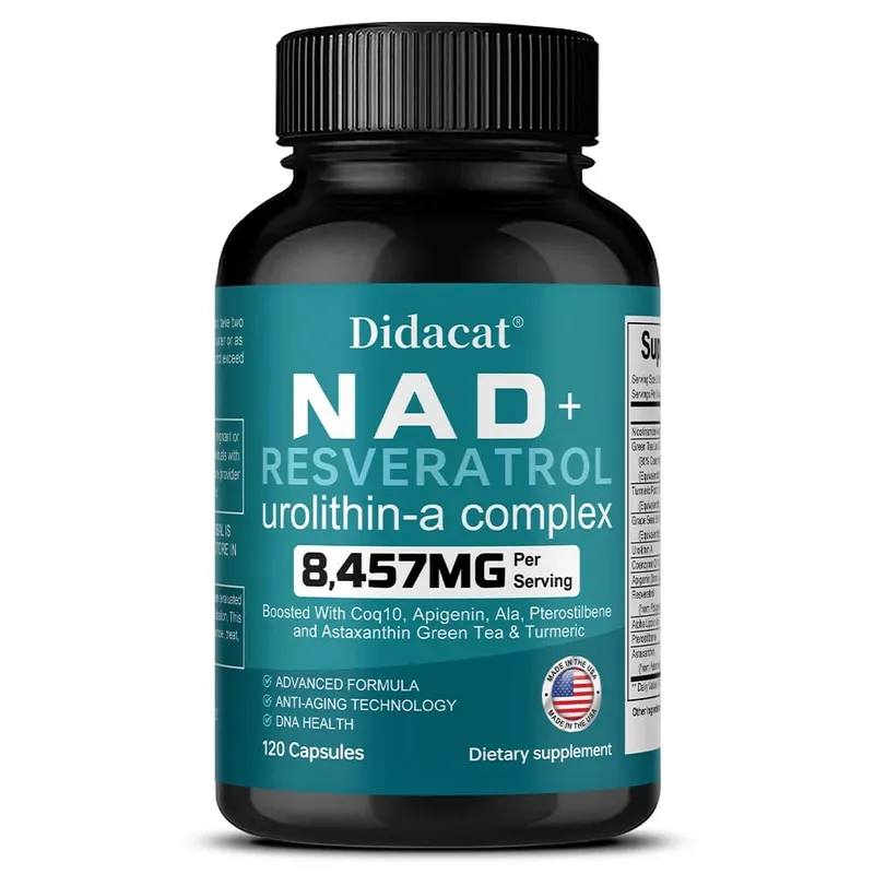 NAD+ Resveratrol - Supports Cell Health Brightens Skin Improves Energy and Vitality Antioxidant and Promote Metabolism
