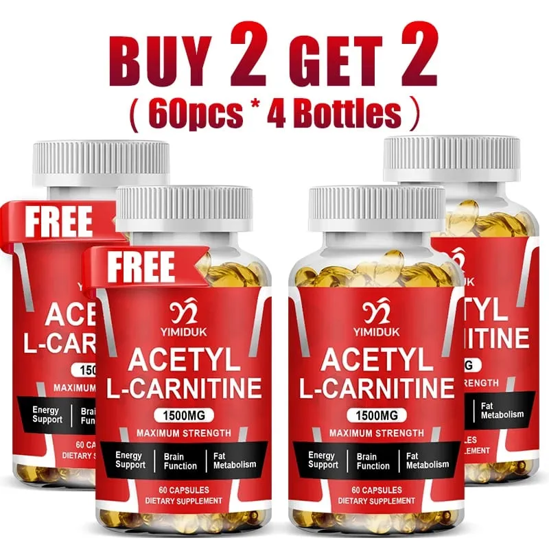 Buy 2 Get 2 Free! Pure Acetyl L-Carnitine Capsules Support Enhances Mental Clarity Mood & Learning Ability Cognitive Function