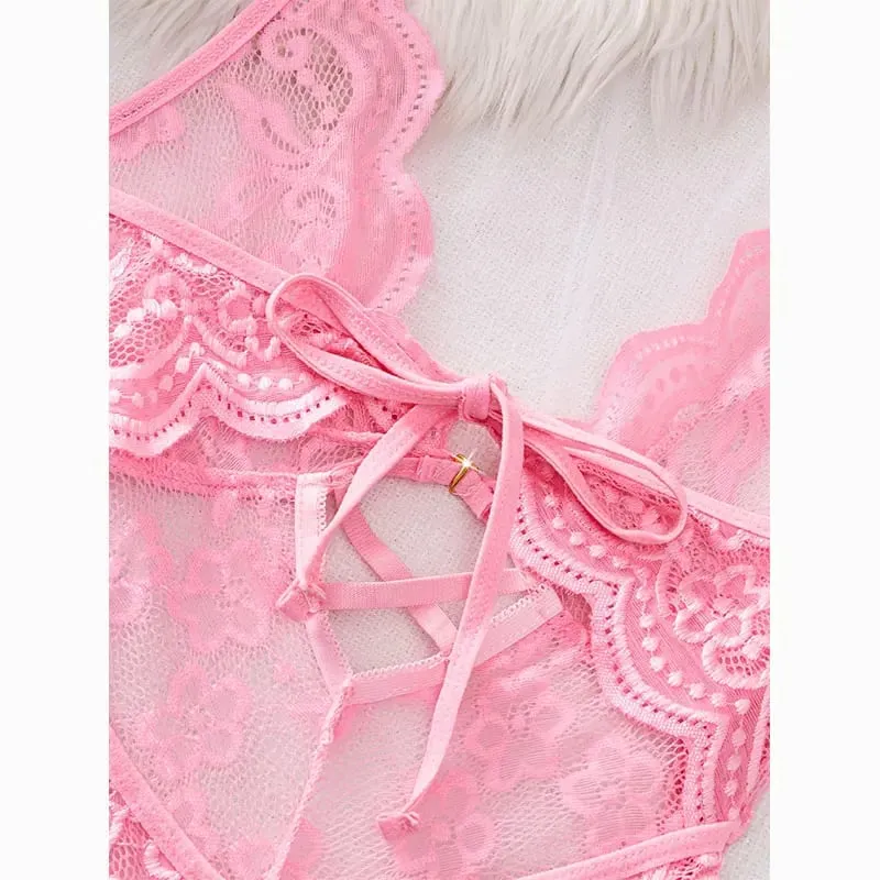 Halter-neck Sexy Bra With Adjustable Straps Open-Back One-Piece Underwear Best-Selling Erotic Lingerie For Women Intimacy Set