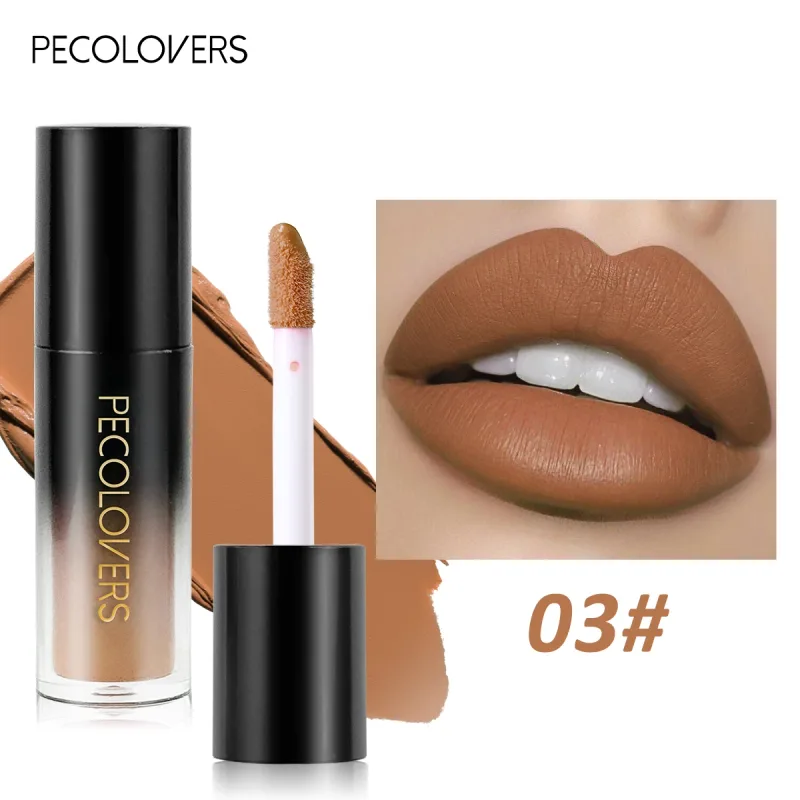 Brilho labial de veludo fosco, múltiplas cores, à prova d'água, de longa duração, copo antiaderente, batom suave para aplicar alta renderização de cores