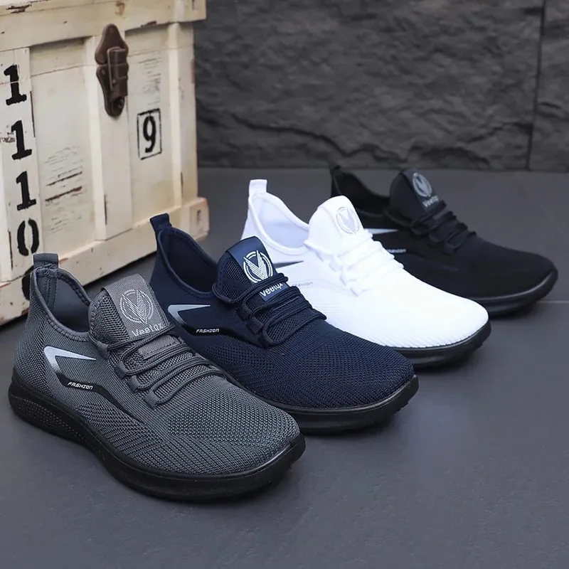 Men Comfort Knitted Loafer Sneakers 2026 New Arrival Breathable Air Knit Upper Slip On Shoes