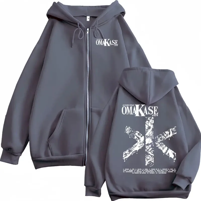 Alvaro Diaz Omakase Album 2026 Zipper Hoodies Men Women Hip Hop Pop Music Jacket Sweatshirts Bodywarmer Cozy Zip Up Hoodie Coats