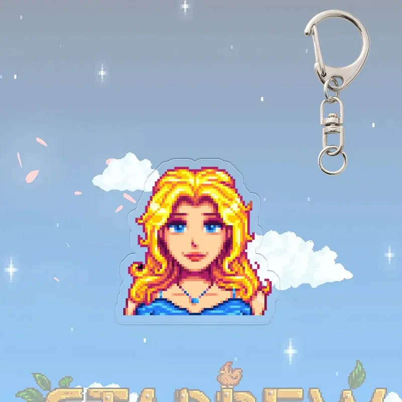 Alex Stardew Valley Schlüsselanhänger Elliott Spielfigur Anime Cartoon Cosplay Requisiten Haley Emily Pixel Student Kawaii Geburtstagsgeschenk