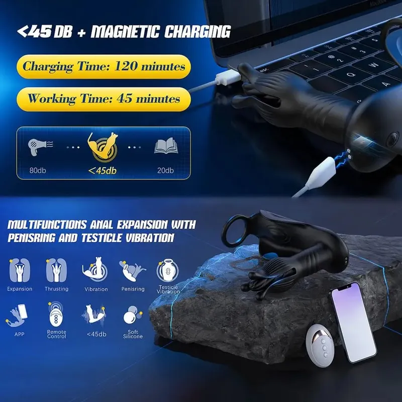 APP Bluetooth Anal Plug Vibrator Wireless Remote Control Prostate Massager Adult Sex Toys for Men Women Gay 18+