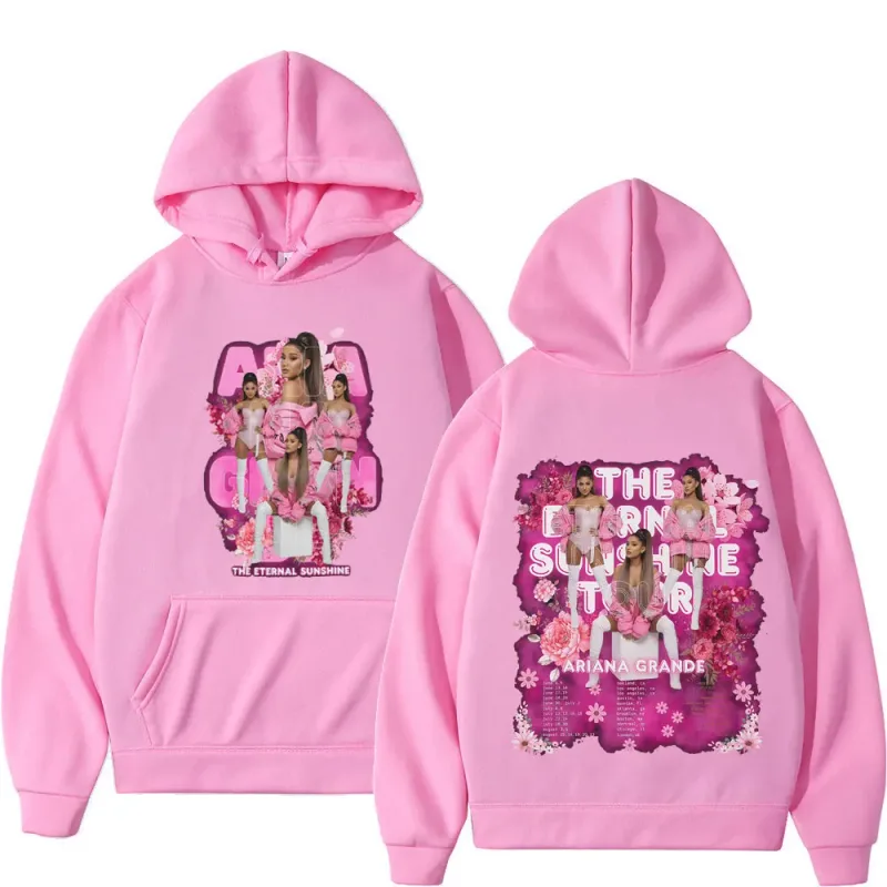 Singer Ariana Grande Tour 2026 Graphic Hoodie Men Women Fashion Pullover Long Sleeves Loose Casual Oversized Fleece Sweatshirts