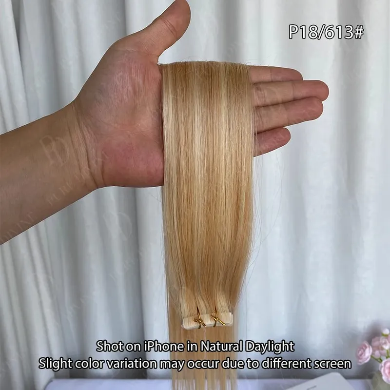Invisible Tape In Hair Extensions Real Human Hair Seamless PU Skin Weft Human Hair Tape Ins 2.5g/pc 50g/set 22 24 Inches
