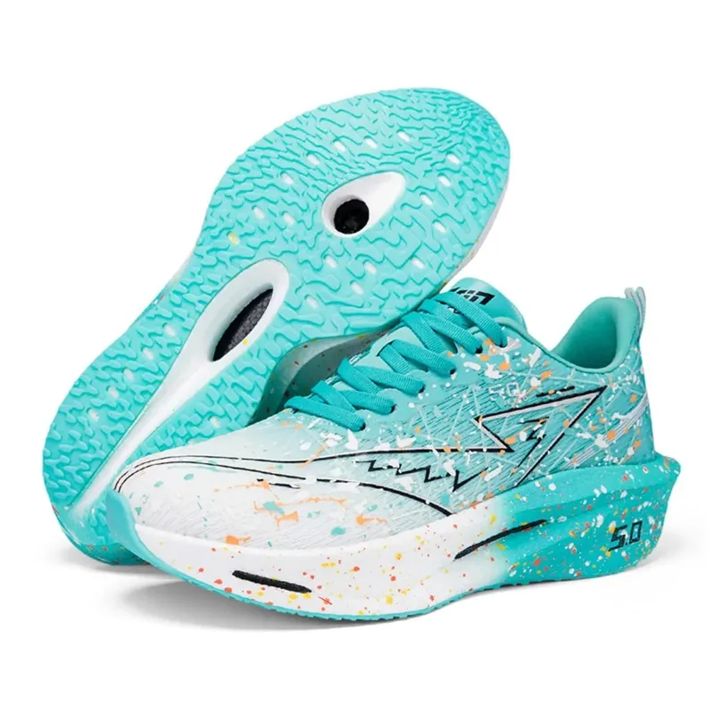 Men Marathon Running Shoes Carbon Plate Air Cushion Sports Sneakers Breathable Lightweight Comfortable Nonslip Athletic Shoes