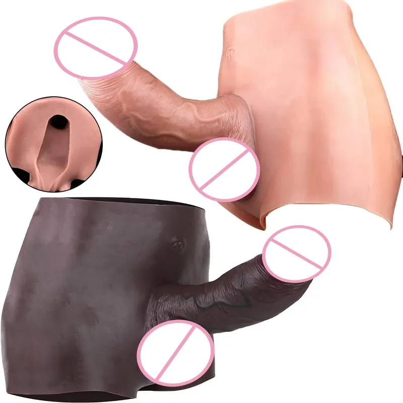 Flexible Skin-Like Huge Hollow Dildo Male Strap-On Lifelike Penis Extend Sleeve насадка на член Couples Sex Pleasure Toys
