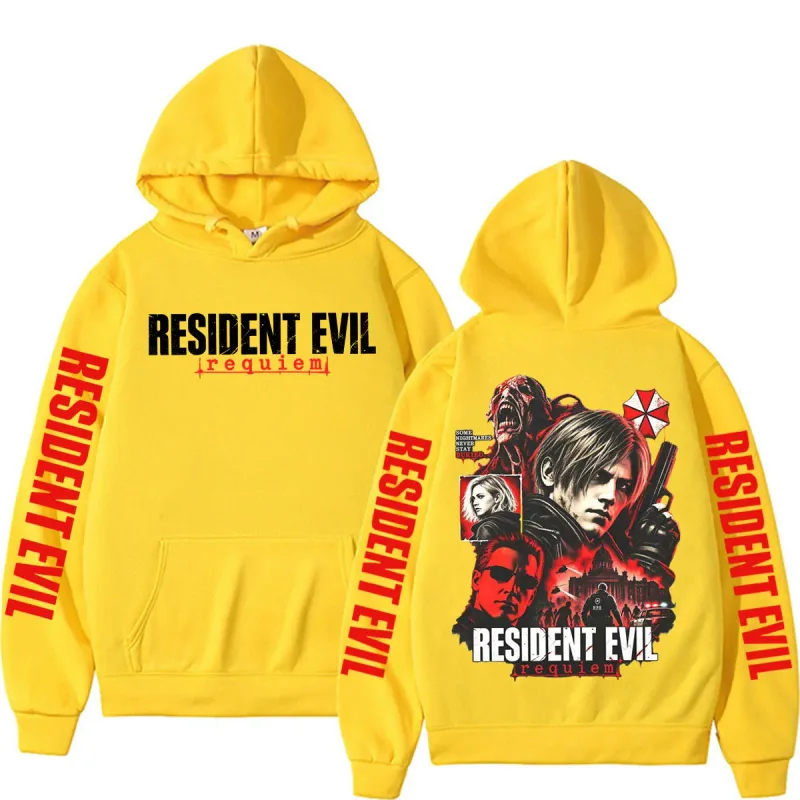 Leon Kennedy Resident Evil Requiem Merch sudaderas hombres mujeres Casual alta calidad polar Sudadera con capucha Harajuku clásico gótico sudaderas