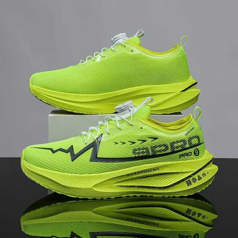 Fluorescence Running Shoes Carbon Board Marathon Men Sports Breathable Lightweight Women's Comfortable Athletic Sneakers Casual