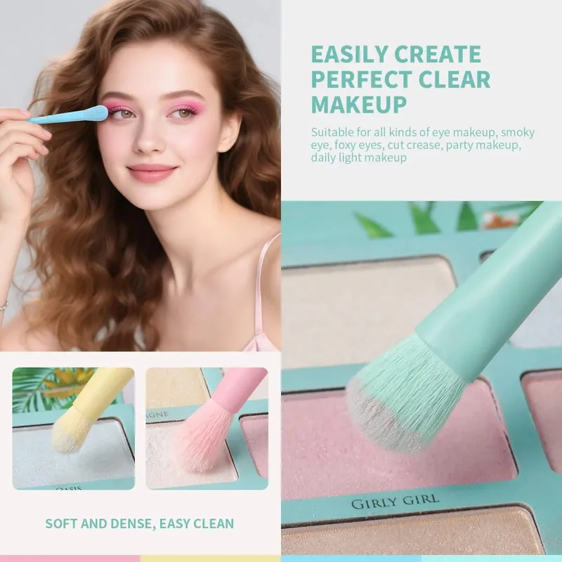 17 PCS Makeup Brushes Set Foundation Blending Face Powder Blush Concealers Eyeshadow Rainbow Makeup Brush Kit